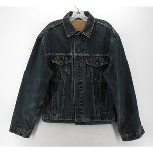 VINTAGE Levis Trucker Jacket Medium Trucker Moto Red Tab Denim 70503